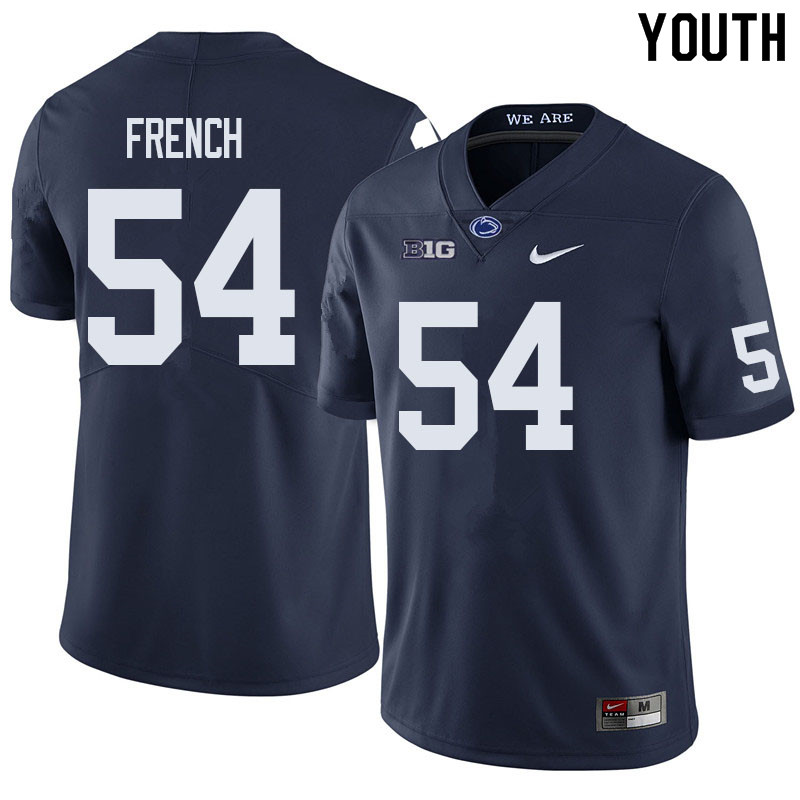 NCAA Nike Youth Penn State Nittany Lions George French #54 College Football Authentic Navy Stitched Jersey UKQ5498DY